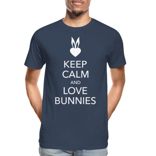 keep calm and love bunnies Hasen Liebe Herz - Männer Premium Bio T-Shirt