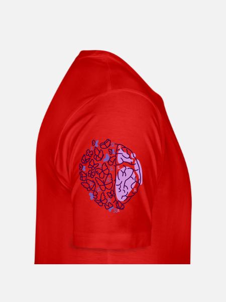 Papillons cérébraux Purple Epilepsy Awareness - T-shirt bio Premium Homme - rouge - Droite