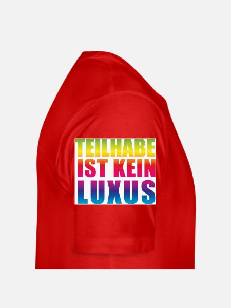 Teilhabe ist kein Luxus - Männer Premium Bio T-Shirt - Rot - Rechts