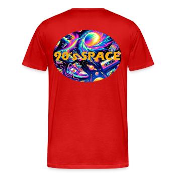 Espace des années 90 - T-shirt bio Premium Homme - rouge - Dos - Damien (186cm)