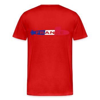 sous marin France - T-shirt bio Premium Homme - rouge - Dos - Damien (186cm)