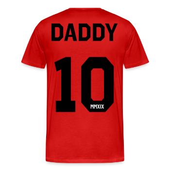 Daddy 2019 - Männer Premium Bio T-Shirt - Rot - Hinten - Damien (186cm)