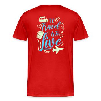 Reisen - Männer Premium Bio T-Shirt - Rot - Hinten - Damien (186cm)