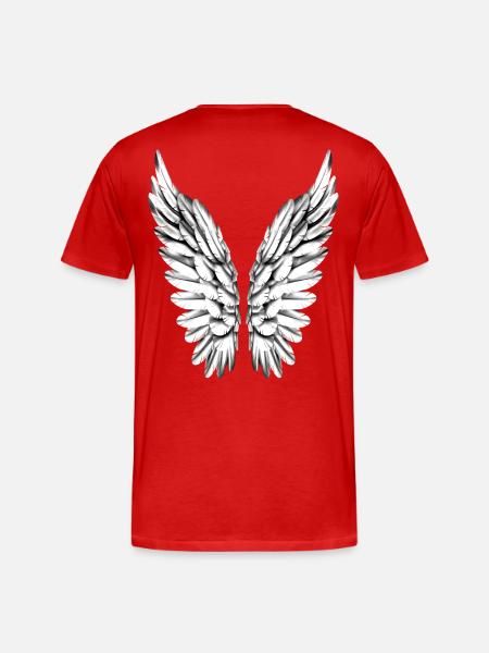 Angel Wing Silver White Angel Wings Angel Wings - Men's Premium Organic T-Shirt - red