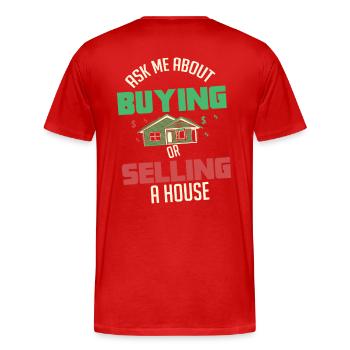 Real Estate Agent - Men's Premium Organic T-Shirt - red - Back - Damien (186cm)