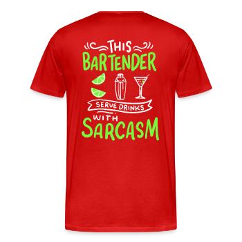 Barman - T-shirt bio Premium Homme - rouge - Dos - Damien (186cm)