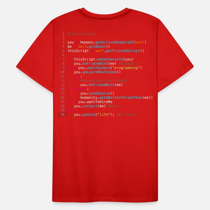Be friends with programmers (in Python) Men's Premium Organic T-Shirt