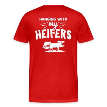 Cadeau de vaches fermières - T-shirt bio Premium Homme - rouge - Dos - Damien (186cm)