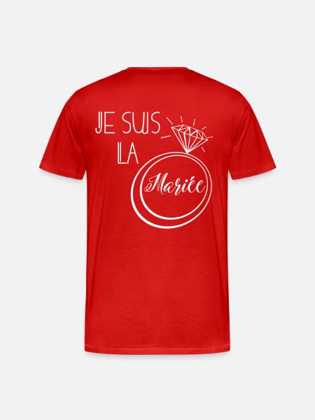 je suis la mariée - T-shirt bio Premium Homme - rouge