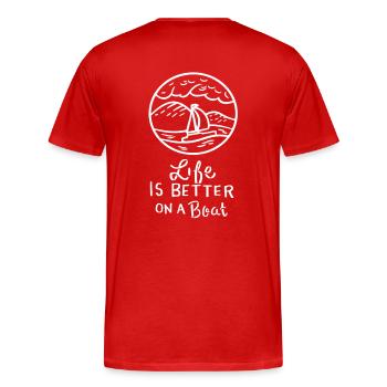 Sailing Sailing Boat - Men's Premium Organic T-Shirt - red - Back - Damien (186cm)