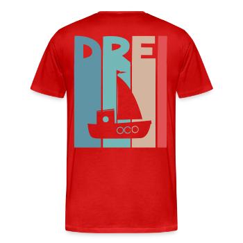 3 Jahre Kindergeburtstag - Männer Premium Bio T-Shirt - Rot - Hinten - Damien (186cm)