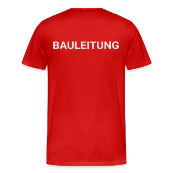 Bauleitung - Bauleiter Geschenk - Männer Premium Bio T-Shirt - Rot - Hinten - Damien (186cm)