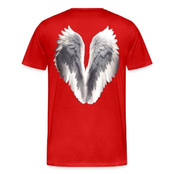 Engelsflügel - Männer Premium Bio T-Shirt - Rot - Hinten - Damien (186cm)