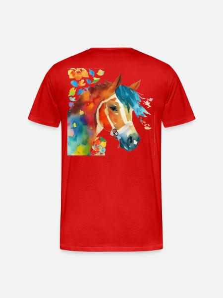 Le bonheur du cheval - T-shirt bio Premium Homme - rouge