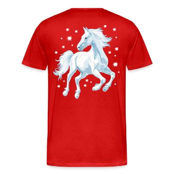 Cheval avec des étoiles - T-shirt bio Premium Homme - rouge - Dos - Damien (186cm)