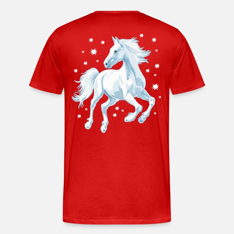 Pferd mit Sternen - Männer Premium Bio T-Shirt - Rot