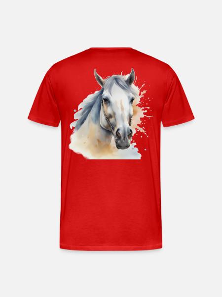 Paard Hoofd Paard Paard Paard Paard Hengst - Mannen premium biologisch T-shirt - rood