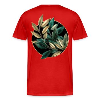 Elegant plants - Men's Premium Organic T-Shirt - red - Back - Damien (186cm)