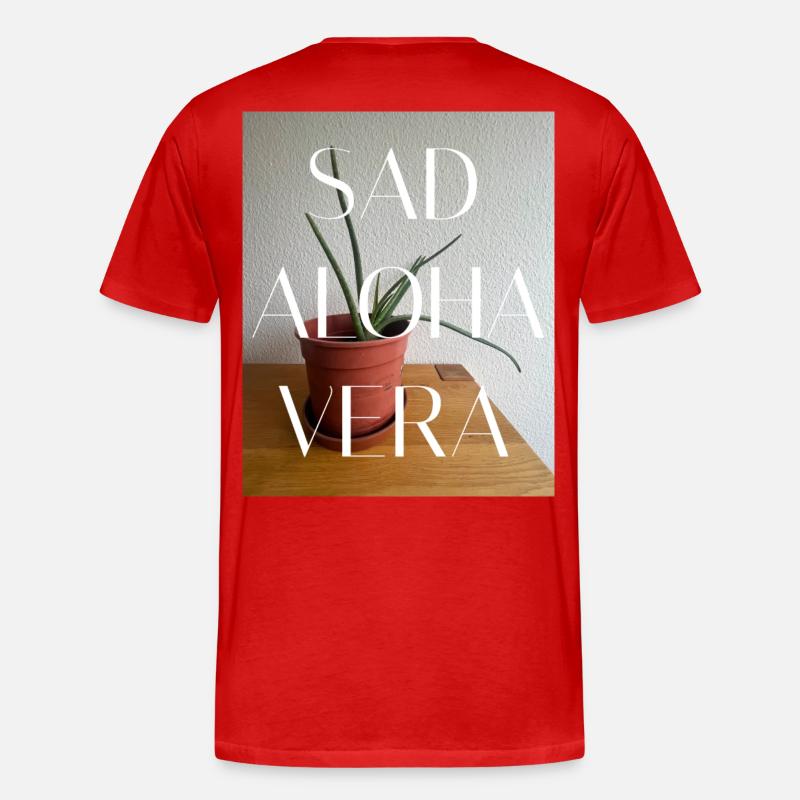 SAV-FFFFFF SAD ALOHA VERA - Männer Premium Bio T-Shirt - Rot