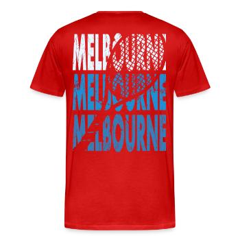 Tennis Shirt Melbourne Turnier Australien Design - Männer Premium Bio T-Shirt - Rot - Hinten - Damien (186cm)