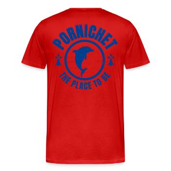 Bretagne, Pornichet, vacances d'été - T-shirt bio Premium Homme - rouge - Dos - Damien (186cm)