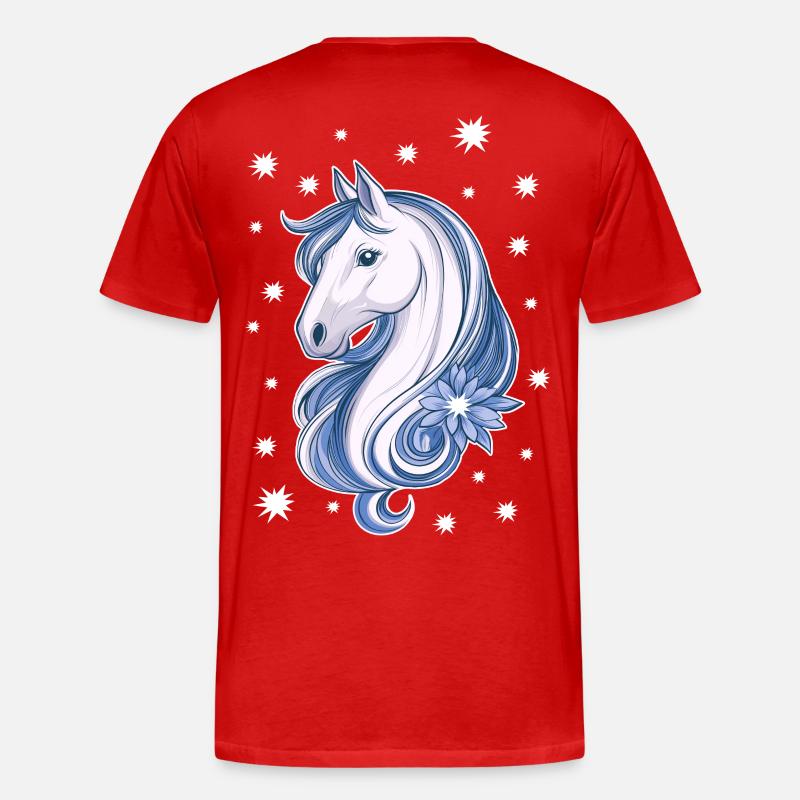 Pferd mit Sternen - Männer Premium Bio T-Shirt - Rot