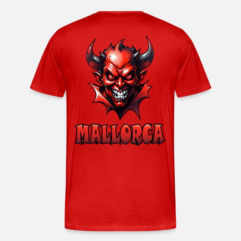 Mallorca mit Red Devil - Männer Premium Bio T-Shirt - Rot