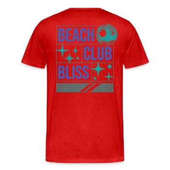 Beach Club Bliss – Sommer & Party Vibes - Männer Premium Bio T-Shirt - Rot - Hinten - Damien (186cm)