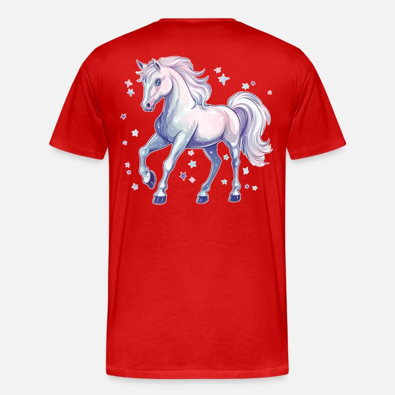 Pferd mit Sternen - Männer Premium Bio T-Shirt - Rot