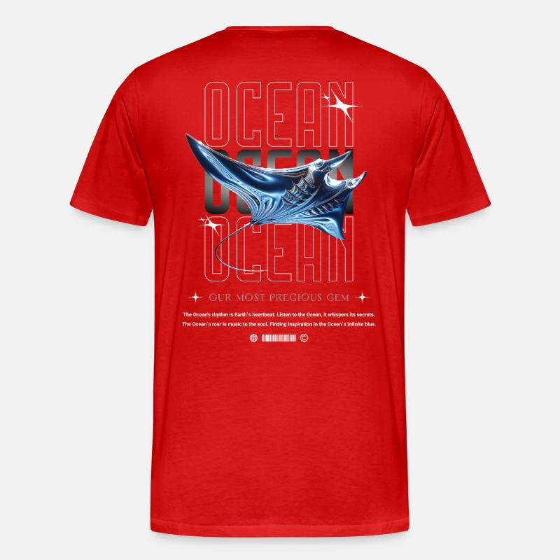Ocean Manta Kostbarer Schatz - Männer Premium Bio T-Shirt - Rot