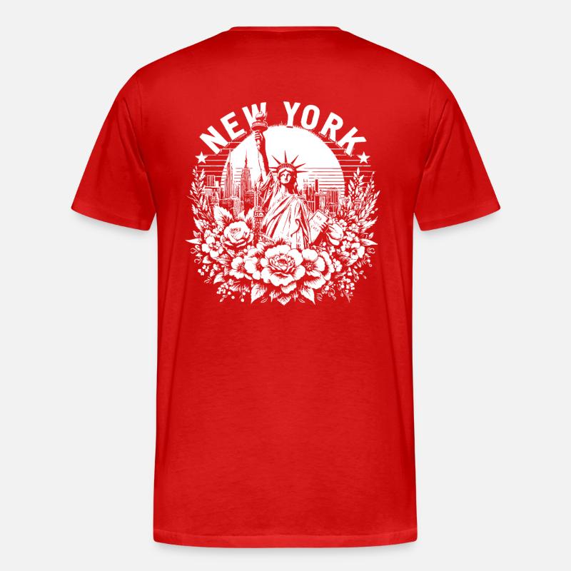 NEW YORK Design mit Freiheitsstatue - Männer Premium Bio T-Shirt - Rot