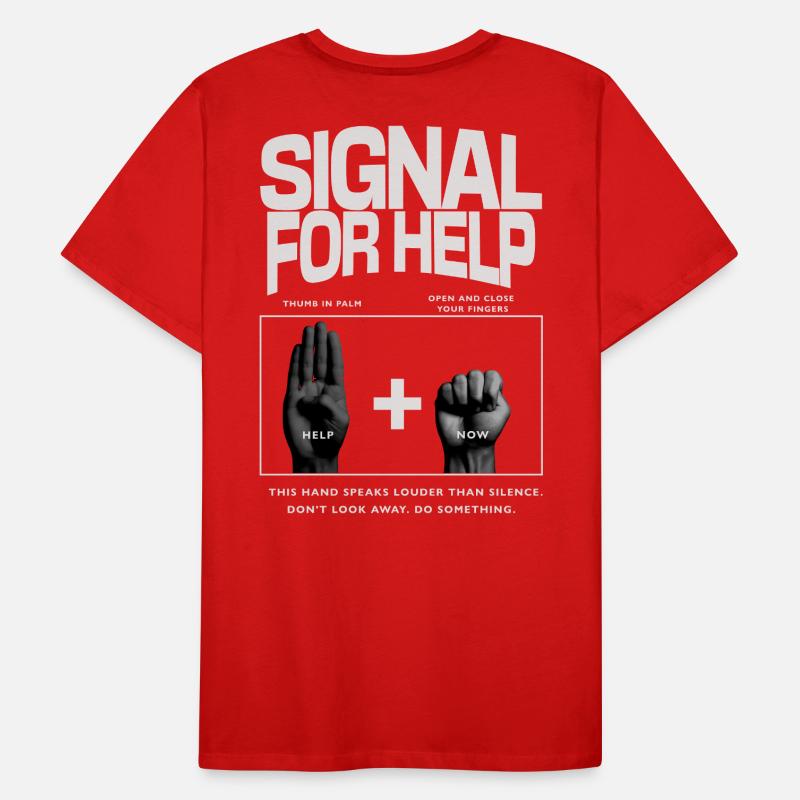 Signal d’aide Conception du geste de la main T-shirt bio Premium Homme
