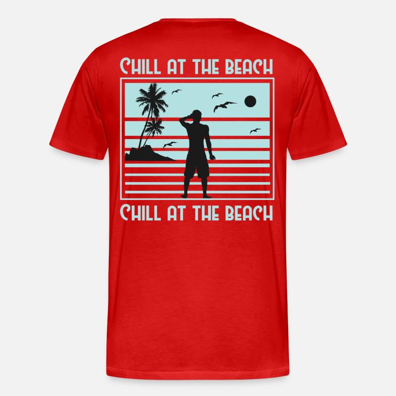 Conception de silhouette de plage décontractée - T-shirt bio Premium Homme - rouge