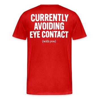 Pas de contact visuel - T-shirt bio Premium Homme - rouge - Dos - Damien (186cm)