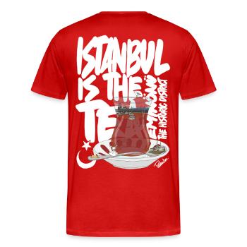 Türkische TeetasseAnimierte Vintage-Szene - Männer Premium Bio T-Shirt - Rot - Hinten - Damien (186cm)