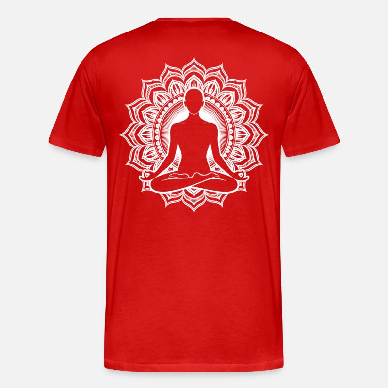 Meditation Chakra - Männer Premium Bio T-Shirt - Rot