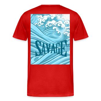 Eau sauvage - T-shirt bio Premium Homme - rouge - Dos - Damien (186cm)