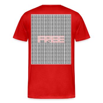 FREE PALESTINE TEXT - Men's Premium Organic T-Shirt - red - Back - Damien (186cm)