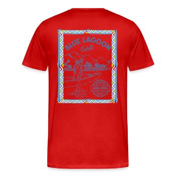 Blue Lagoon Tahiti Surf Art Bora Bora - T-shirt bio Premium Homme - rouge - Dos - Damien (186cm)