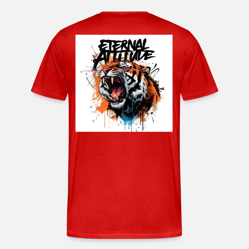Ewige Tiger-Pose - Männer Premium Bio T-Shirt - Rot