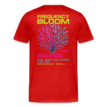 Frequency Bloom - Men's Premium Organic T-Shirt - red - Back - Damien (186cm)