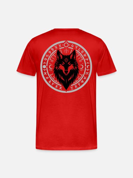 Rune Star Circle Emblem - Men's Premium Organic T-Shirt - red