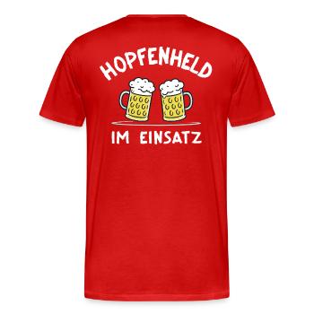 Hopfenheld in Action Original Beer Gift - Men's Premium Organic T-Shirt - red - Back - Damien (186cm)