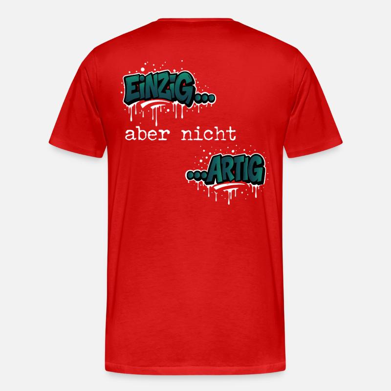 Einzig… aber nicht …artig Einzigartig Spruch - Männer Premium Bio T-Shirt - Rot
