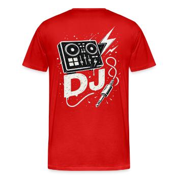 Music DJ Controller Flash Cable Club Beat - Men's Premium Organic T-Shirt - red - Back - Damien (186cm)