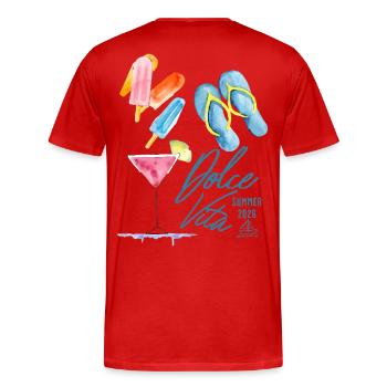 Dolce Vita Summer 2026 - Men's Premium Organic T-Shirt - red - Back - Damien (186cm)