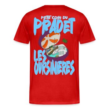 Port des Oursinières, Pradet, Var - T-shirt bio Premium Homme - rouge - Dos - Damien (186cm)