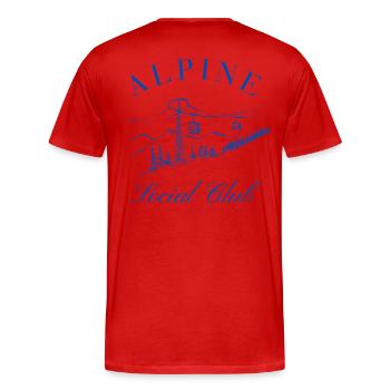 Club social alpin après ski Ski Mountain - T-shirt bio Premium Homme - rouge - Dos - Damien (186cm)