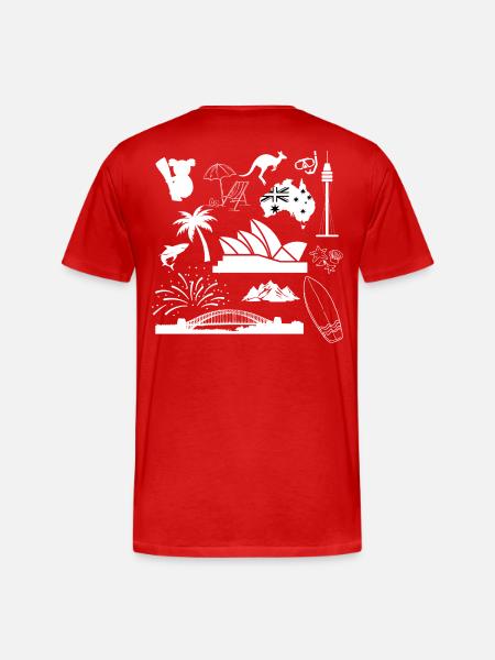 Sydney in symbols (white) - Men's Premium Organic T-Shirt - red