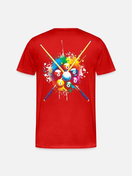 Billard – Illustration von bunten Billardkugeln - Männer Premium Bio T-Shirt - Rot